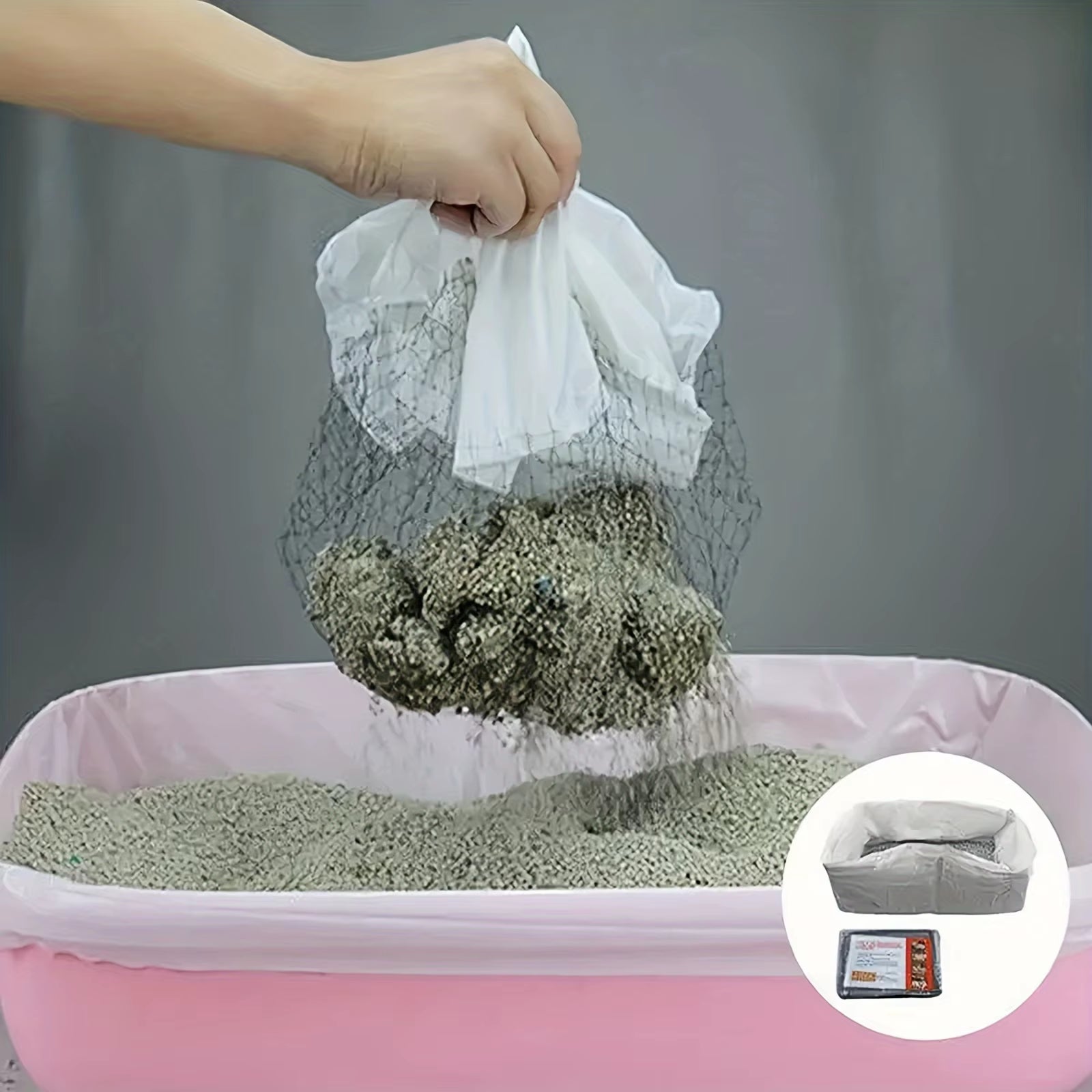 10Pcs Reusable Cat Feces Filter, Hands Free Pet Cat Excrement Liners Filter Net for Pet Hygienic Litter Box Liners