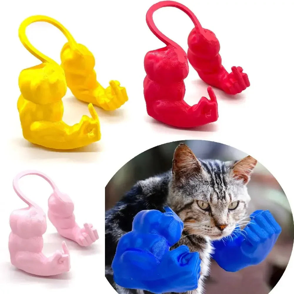 3D Printed Cat Muscle Arms Funny Finger Cosplay Prop Realistic Neck Arm Covers for Halloween Party Costume Pet Photo Shoot