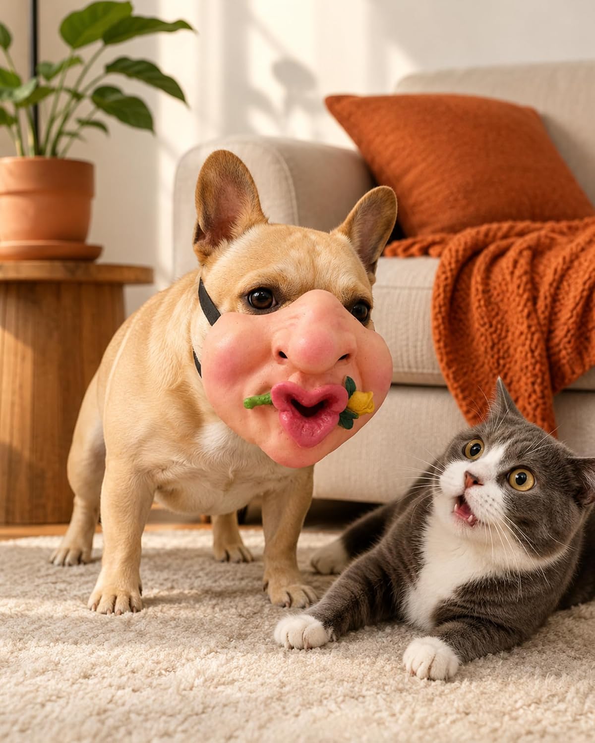 Funny Scary Dog Mask - Hilarious Pet Muzzle Costume