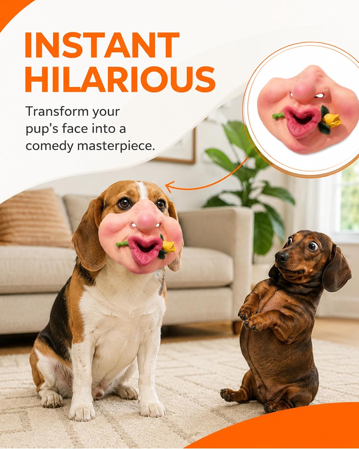 Funny Scary Dog Mask - Hilarious Pet Muzzle Costume