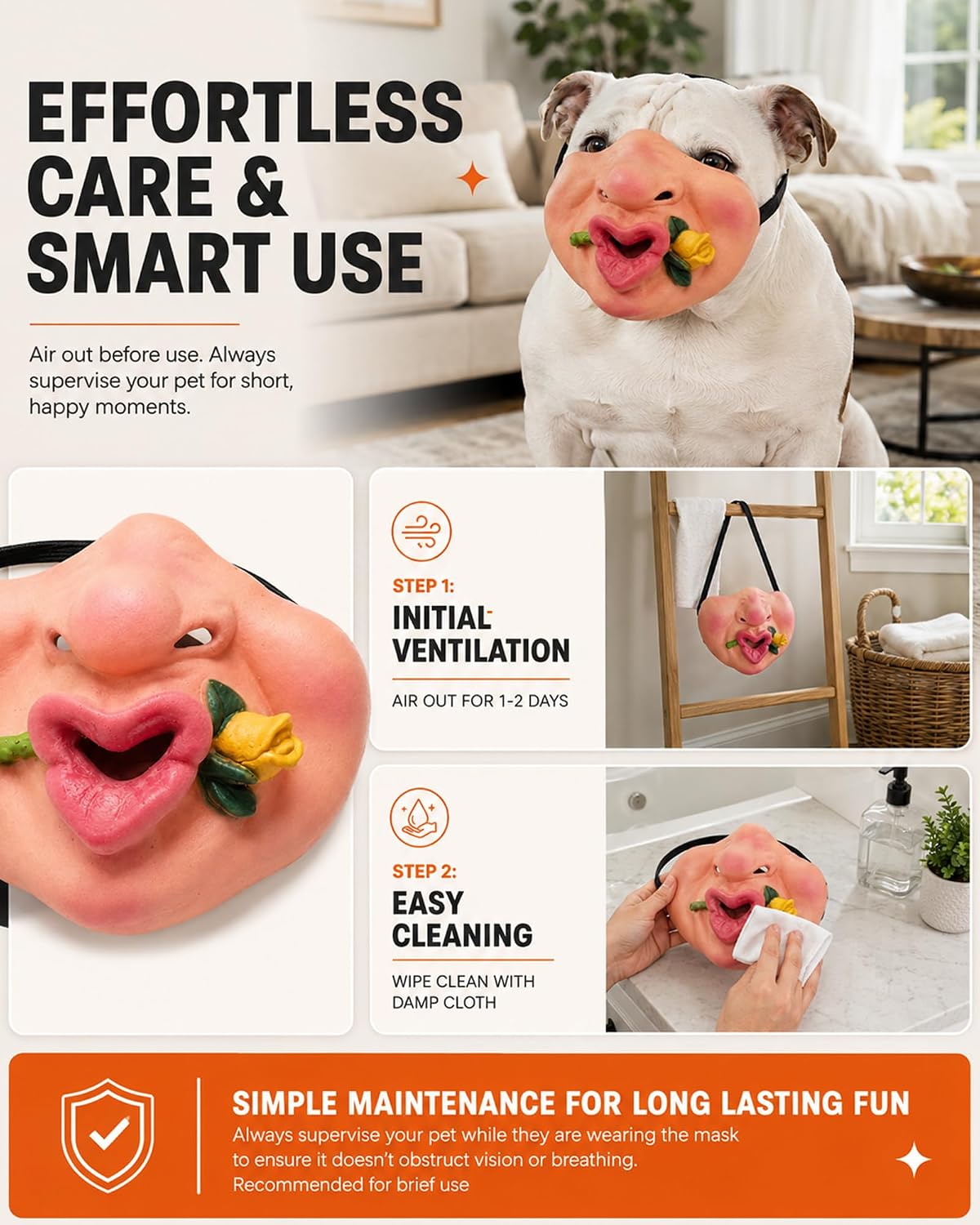 Funny Scary Dog Mask - Hilarious Pet Muzzle Costume
