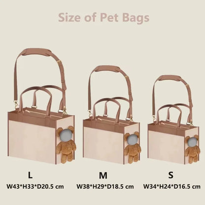 Pet Bags, Cute and Large-Capacity Pet Bags for Going Out. the Bear Plush Dog Shoulder Bag Allows the Pet to Show Its Head