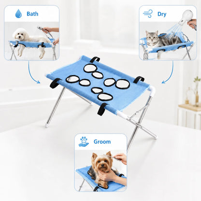 Transform Bath Time into a Breeze with Our Foldable Pet Bathing Hammock Stand – Perfect for Dogs and Cats!